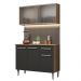 Cozinha Compacta Madesa Emilly 105001 com Armário e Balcão - Rustic/Preto