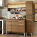 Cozinha Compacta Madesa Emilly Art com Balcão e Armário Vidro Reflex - Rustic
