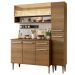 Cozinha Compacta Madesa Emilly Art com Balcão e Armário Vidro Reflex - Rustic
