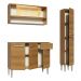 Cozinha Compacta Madesa Emilly Art com Balcão e Armário Vidro Reflex - Rustic