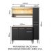 Cozinha Compacta Madesa Emilly Art com Balcão e Armário Vidro Reflex - Rustic/Preto