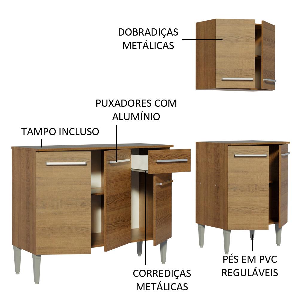 Cozinha Compacta Madesa Emilly Free com Armário e Balcão