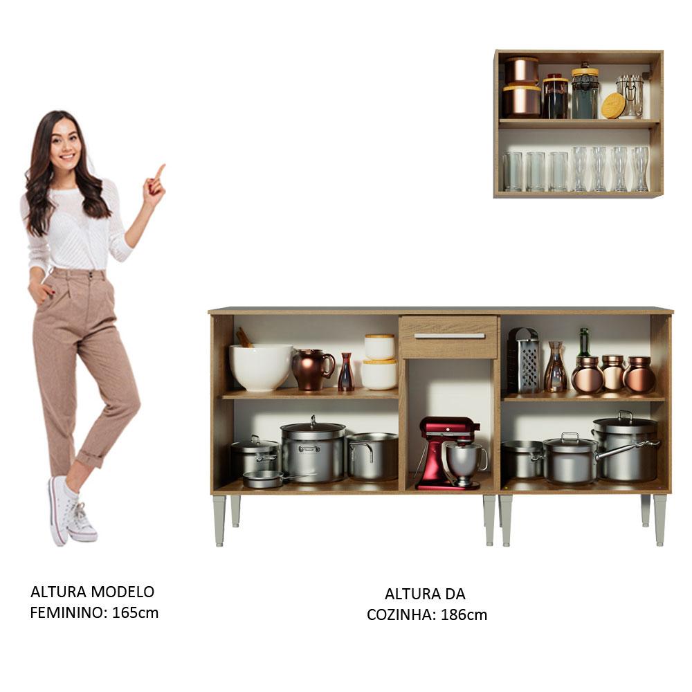 Cozinha Compacta Madesa Emilly Free com Armário e Balcão