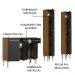 Cozinha Compacta Madesa Emilly Front com Balcão e Paneleiro - Rustic/Preto