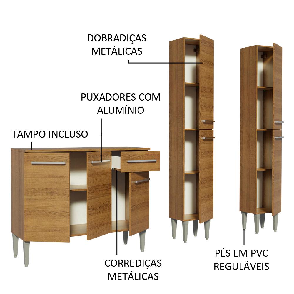Cozinha Compacta Madesa Emilly Front com Balcão e Paneleiro