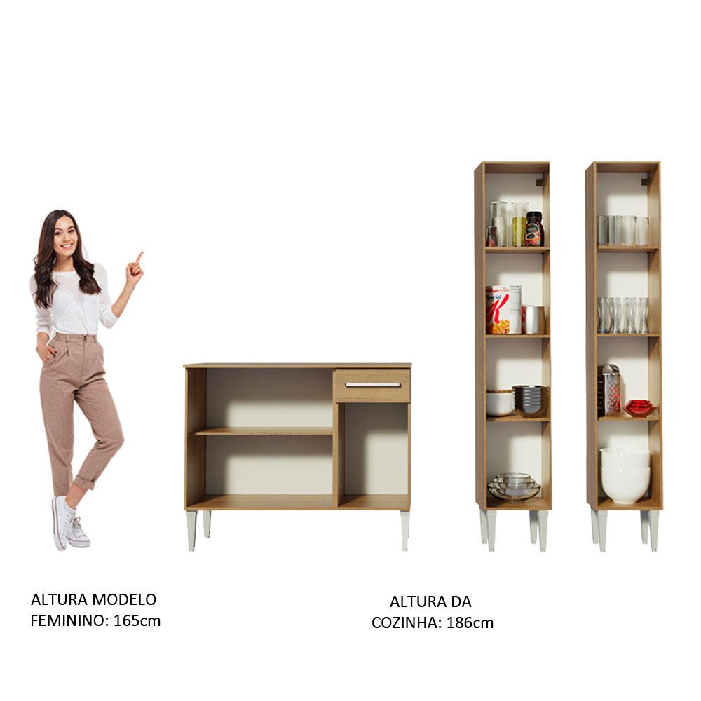 Cozinha Compacta Madesa Emilly Front com Balcão e Paneleiro