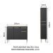 Cozinha Compacta Madesa Emilly Silver com Balcão e Paneleiro - Rustic/Preto