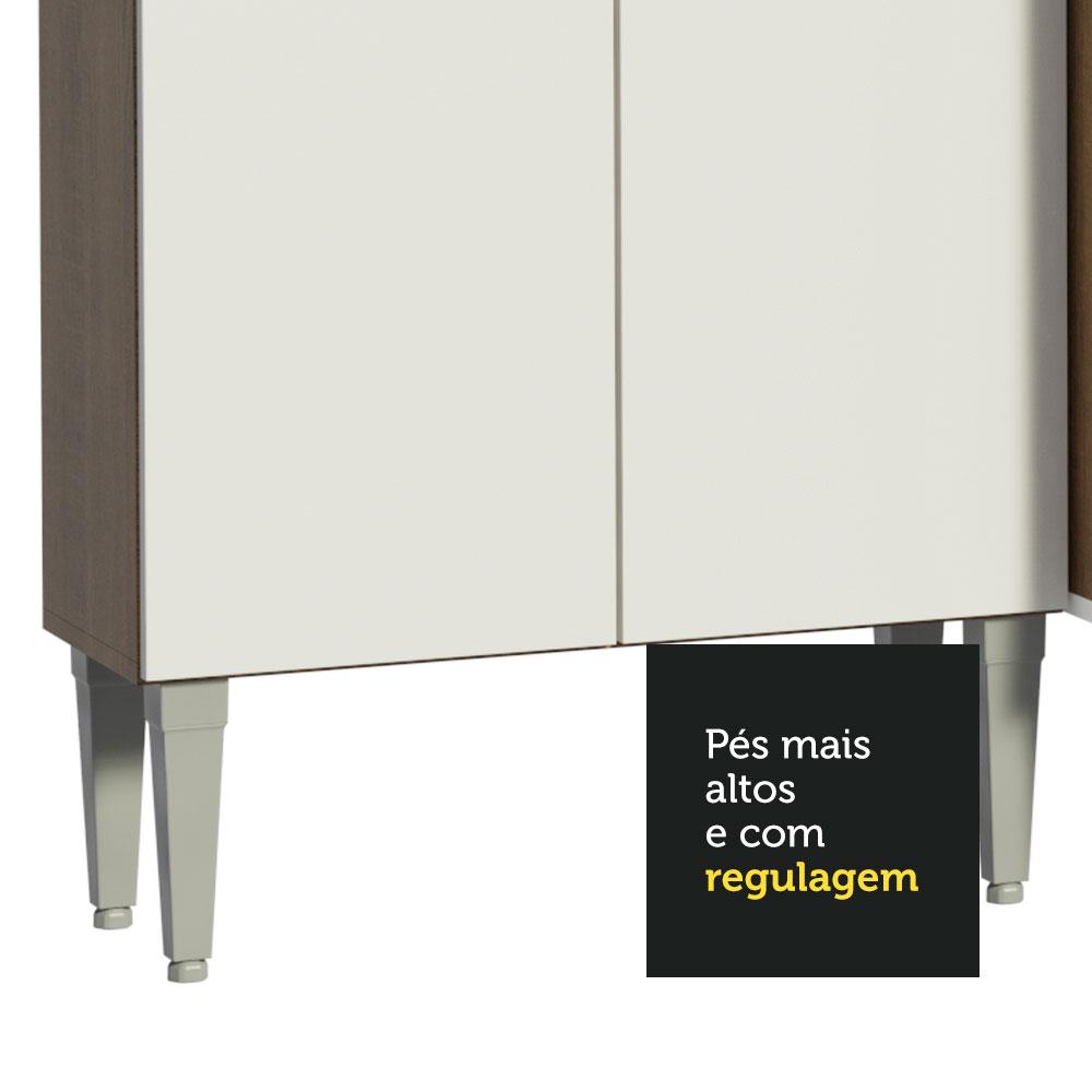 Cozinha Compacta Madesa Emilly Top com Armário e Balcão - Rustic/Branco
