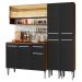 Cozinha Compacta Madesa Emilly Winter com Armário Vidro Reflex e Balcão - Rustic/Preto