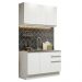 Cozinha Compacta Madesa Glamy 120001 com Armário e Balcão (Sem Tampo e Pia) – Branco