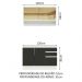 Cozinha Compacta Madesa Glamy 120002 com Armário e Balcão (Sem Tampo e Pia) - Branco/Preto