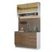 Cozinha Compacta Madesa Glamy 120002 com Armário e Balcão (Sem Tampo e Pia) - Branco/Rustic