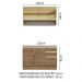 Cozinha Compacta Madesa Glamy 120002 com Armário e Balcão (Sem Tampo e Pia) - Rustic