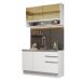 Cozinha Compacta Madesa Glamy 120002 com Armário e Balcão (Sem Tampo e Pia) – Branco