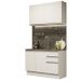 Cozinha Compacta Madesa Glamy 120003 com Armário e Balcão (Sem Tampo e Pia) - Branco