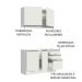 Cozinha Compacta Madesa Glamy 120003 com Armário e Balcão (Sem Tampo e Pia) - Branco