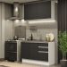 Cozinha Compacta Madesa Glamy 120003 com Armário e Balcão (Sem Tampo e Pia) - Branco/Preto