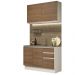 Cozinha Compacta Madesa Glamy 120003 com Armário e Balcão (Sem Tampo e Pia) - Branco/Rustic