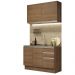 Cozinha Compacta Madesa Glamy 120003 com Armário e Balcão (Sem Tampo e Pia) - Rustic