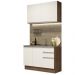 Cozinha Compacta Madesa Glamy 120003 com Armário e Balcão (Sem Tampo e Pia) - Rustic/Branco