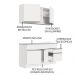 Cozinha Compacta Madesa Glamy 150001 com Armário e Balcão (Com Tampo) - Branco