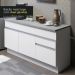 Cozinha Compacta Madesa Glamy 150001 com Armário e Balcão (Com Tampo) - Branco