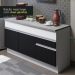 Cozinha Compacta Madesa Glamy 150001 com Armário e Balcão (Com Tampo) - Branco/Preto