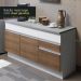 Cozinha Compacta Madesa Glamy 150001 com Armário e Balcão (Com Tampo) - Branco/Rustic