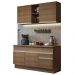 Cozinha Compacta Madesa Glamy 150001 com Armário e Balcão (Com Tampo) - Rustic
