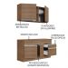 Cozinha Compacta Madesa Glamy 150001 com Armário e Balcão (Com Tampo) - Rustic