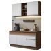 Cozinha Compacta Madesa Glamy 150001 com Armário e Balcão (Com Tampo) - Rustic/Branco