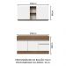 Cozinha Compacta Madesa Glamy 150001 com Armário e Balcão (Com Tampo) - Rustic/Branco