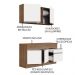 Cozinha Compacta Madesa Glamy 150001 com Armário e Balcão (Com Tampo) - Rustic/Branco