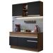Cozinha Compacta Madesa Glamy 150001 com Armário e Balcão (Com Tampo) - Rustic/Preto