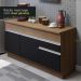 Cozinha Compacta Madesa Glamy 150001 com Armário e Balcão (Com Tampo) - Rustic/Preto