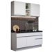 Cozinha Compacta Madesa Glamy 150002 com Armário e Balcão (Sem Tampo e Pia) - Branco