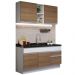 Cozinha Compacta Madesa Glamy 150002 com Armário e Balcão (Sem Tampo e Pia) - Branco/Rustic
