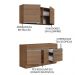 Cozinha Compacta Madesa Glamy 150002 com Armário e Balcão (Sem Tampo e Pia) - Rustic