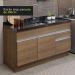 Cozinha Compacta Madesa Glamy 150002 com Armário e Balcão (Sem Tampo e Pia) - Rustic