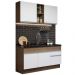 Cozinha Compacta Madesa Glamy 150002 com Armário e Balcão (Sem Tampo e Pia) - Rustic/Branco