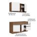 Cozinha Compacta Madesa Glamy 150002 com Armário e Balcão (Sem Tampo e Pia) - Rustic/Branco