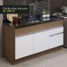 Cozinha Compacta Madesa Glamy 150002 com Armário e Balcão (Sem Tampo e Pia) - Rustic/Branco