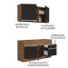 Cozinha Compacta Madesa Glamy 150002 com Armário e Balcão (Sem Tampo e Pia) - Rustic/Preto