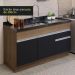 Cozinha Compacta Madesa Glamy 150002 com Armário e Balcão (Sem Tampo e Pia) - Rustic/Preto