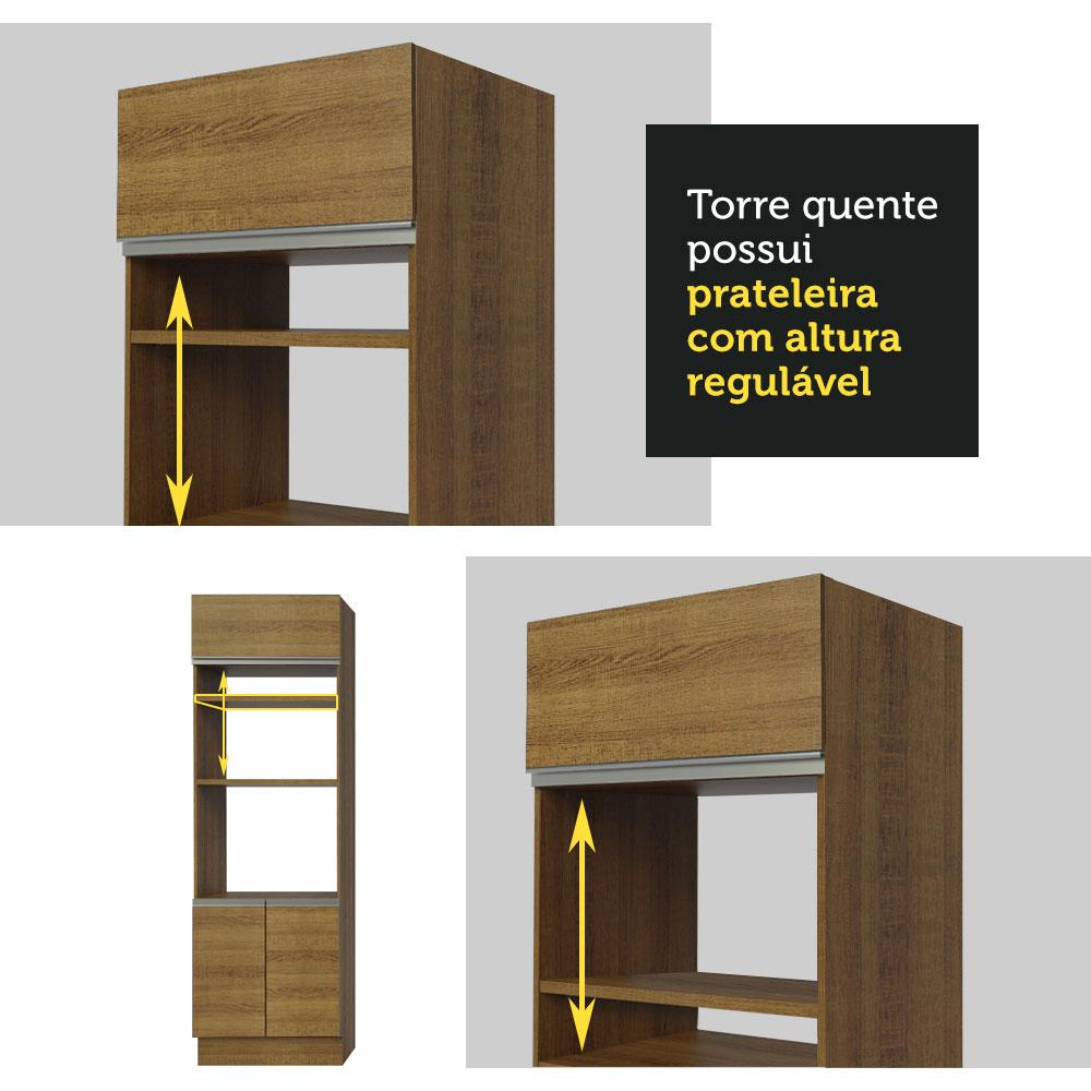 Cozinha Compacta Madesa Helen 6 Portas 2 Gavetas (Sem Tampo e Pia) - Rustic/Crema