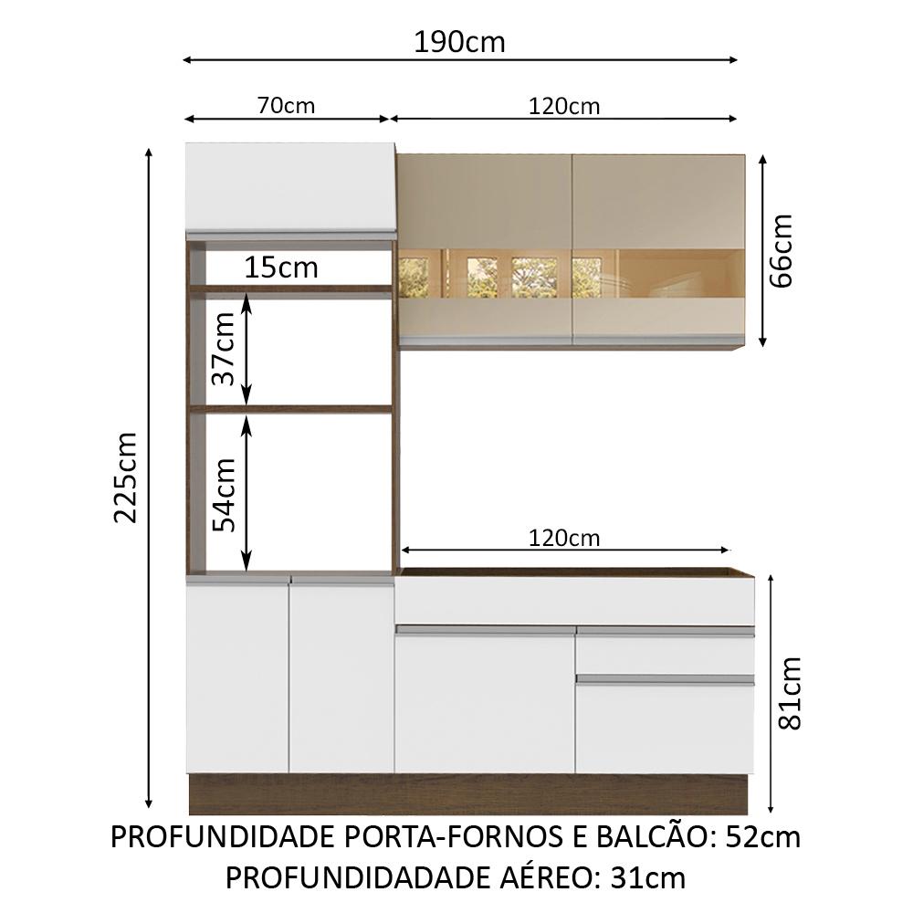 Cozinha Compacta Madesa Helen 6 Portas 2 Gavetas (Sem Tampo e Pia)