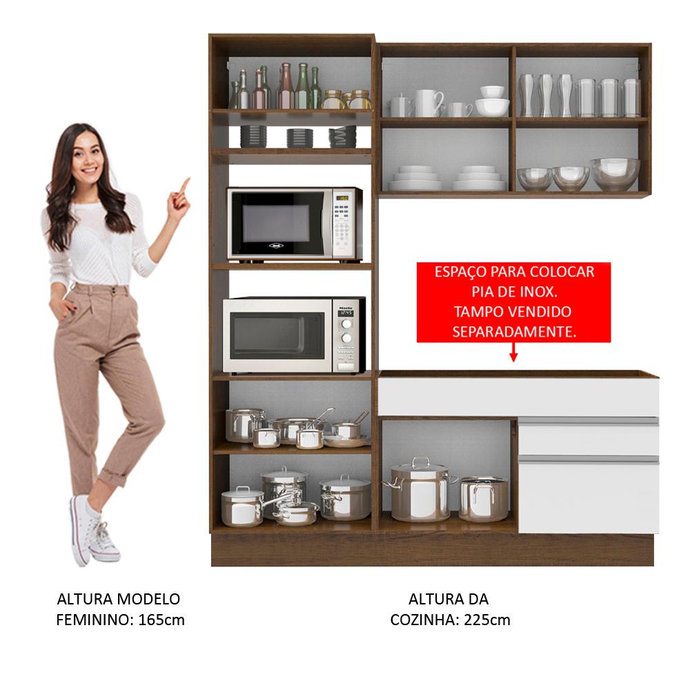 Cozinha Compacta Madesa Helen 6 Portas 2 Gavetas (Sem Tampo e Pia)