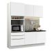 Cozinha Compacta Madesa Lux com Armário e Balcão 5 Portas 3 Gavetas - Branco/Branco Veludo