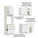 Cozinha Compacta Madesa Lux com Armário e Balcão 5 Portas 3 Gavetas - Branco/Branco Veludo