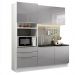 Cozinha Compacta Madesa Lux com Armário e Balcão 5 Portas 3 Gavetas - Branco/Cinza